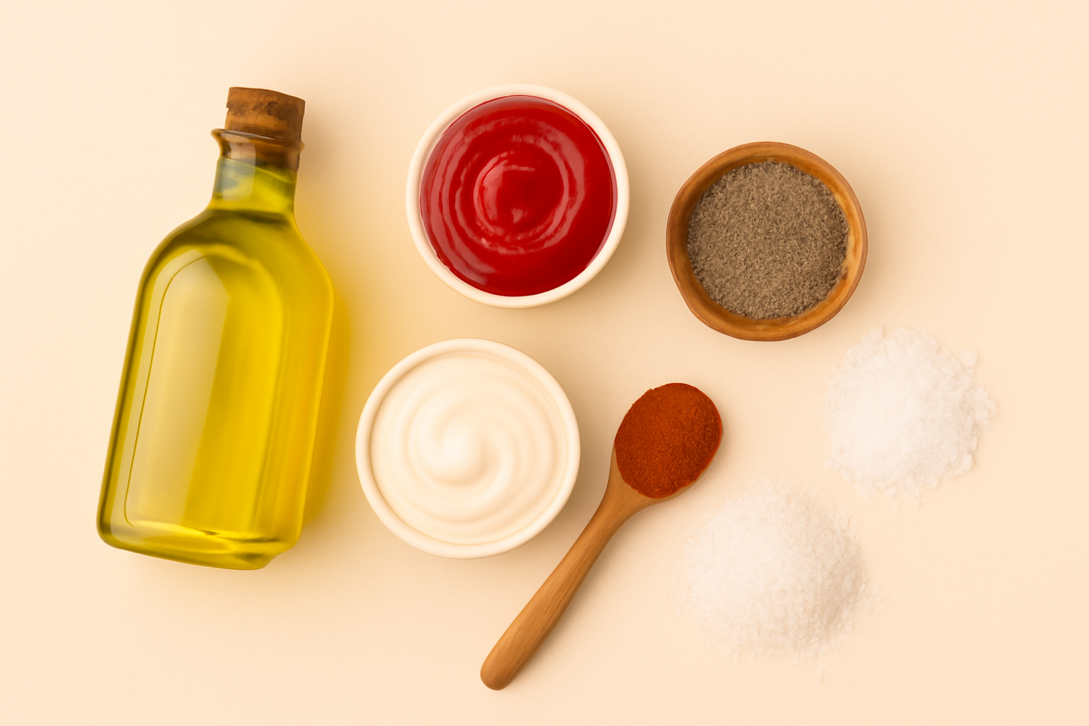 Масла, соусы, специи, сахар и соль