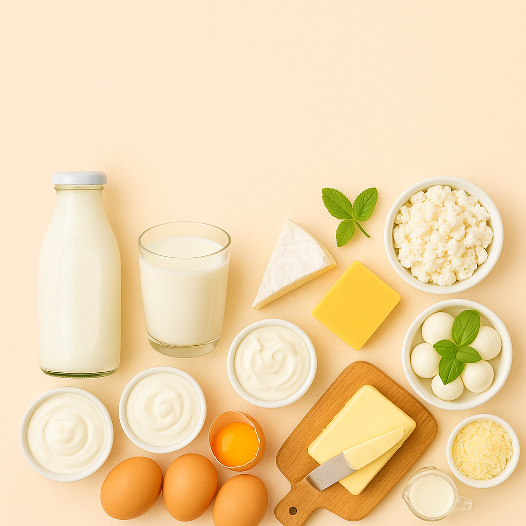 Молочные продукты, яйцо