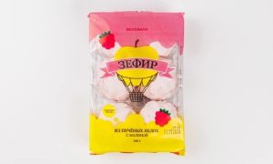 Зефир из печеных яблок с малиной