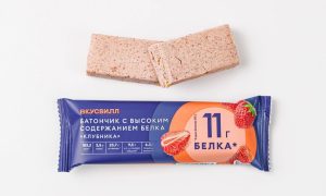 Батончик с высоким содержанием белка "Клубника"