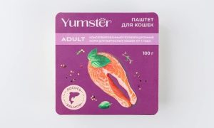 Корм влажный для взрослых кошек "Паштет с лососем" Yumster, 100 гр