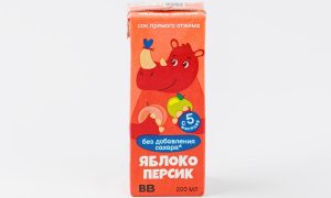 Сок детский яблоко-персик прямого отжима, 200 мл