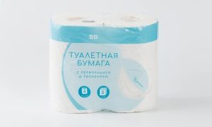 Бумага туалетная 3 слоя белая, 4 рулона