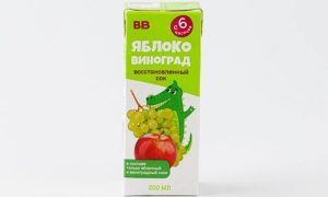 Сок детский яблоко-виноград прямого отжима, 200 мл
