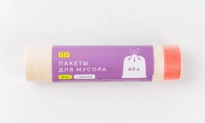 Пакеты для мусора с завязками 60 л, 10 шт