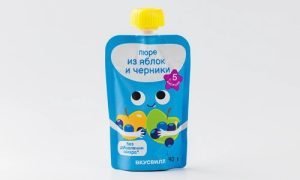 Пюре из яблок и черники, 90 г