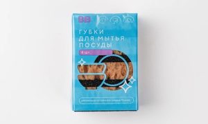 Губки для мытья посуды, 4 шт