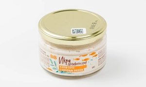 Икра деликатесная в крем-соусе с копченым лососем, 170 г