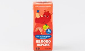 Сок детский яблоко-персик прямого отжима, 200 мл