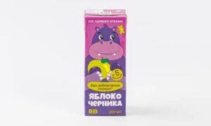 Сок детский яблоко-черника прямого отжима, 200 мл