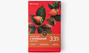 Шоколад молочный с клубникой