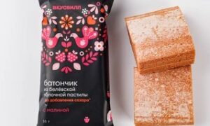 Батончик из белевской пастилы с малиной