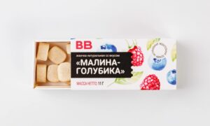 Жвачка натуральная со вкусом "Малина-голубика"