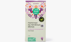 Палочки из печеных яблок с черной смородиной постные