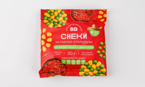 Снеки из кукурузы и гороха со вкусом сальсы и перца чили
